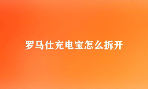 罗马仕充电宝怎么拆开