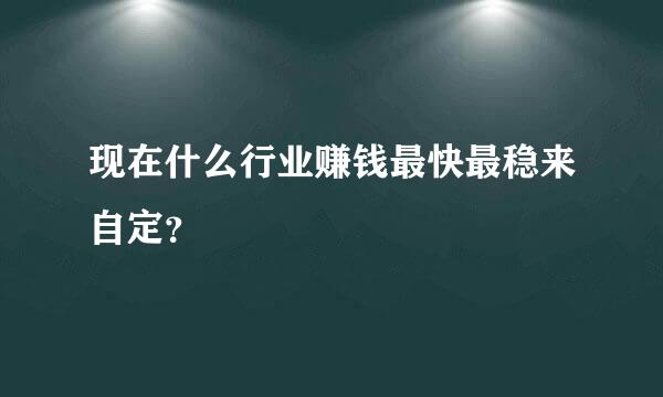 现在什么行业赚钱最快最稳来自定？