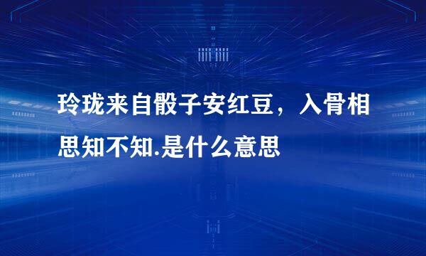 玲珑来自骰子安红豆，入骨相思知不知.是什么意思