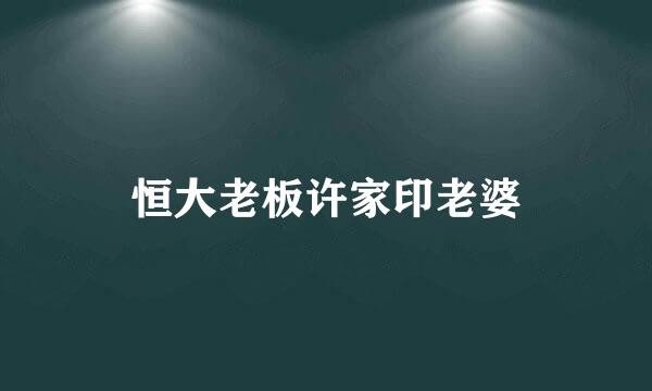 恒大老板许家印老婆