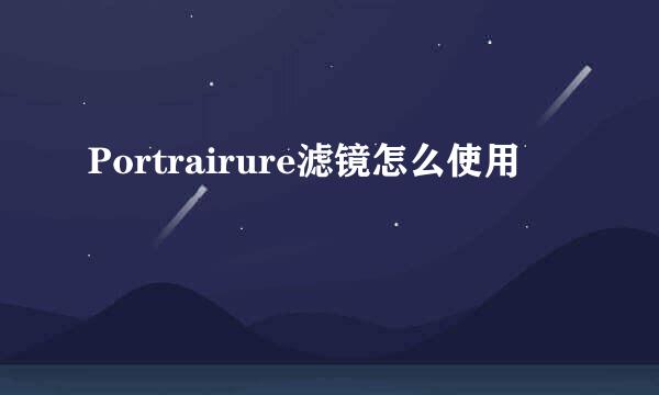 Portrairure滤镜怎么使用