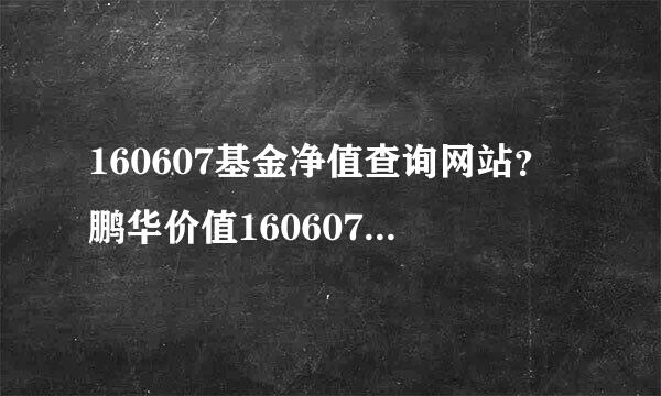 160607基金净值查询网站？鹏华价值160607今日脚马断服威跟净值多少