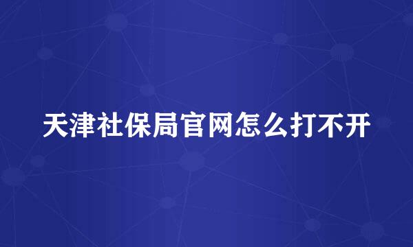 天津社保局官网怎么打不开