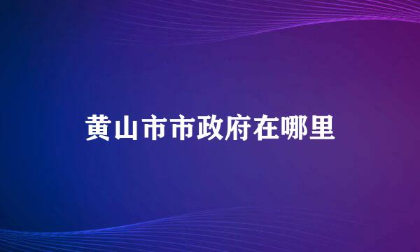 黄山市市政府在哪里