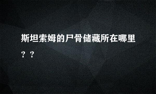 斯坦索姆的尸骨储藏所在哪里？？