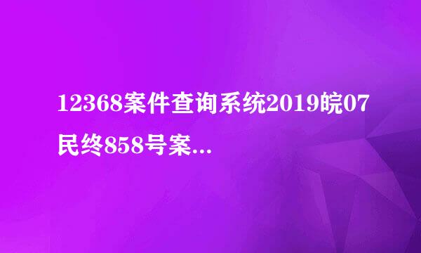 12368案件查询系统2019皖07民终858号案？看不到判决结果？