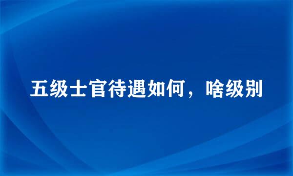 五级士官待遇如何，啥级别