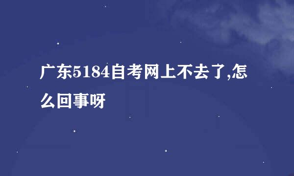 广东5184自考网上不去了,怎么回事呀