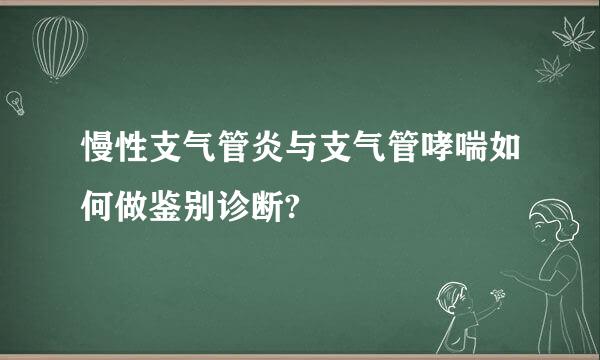 慢性支气管炎与支气管哮喘如何做鉴别诊断?