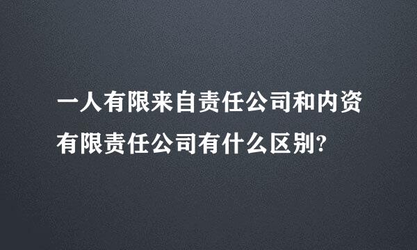 一人有限来自责任公司和内资有限责任公司有什么区别?