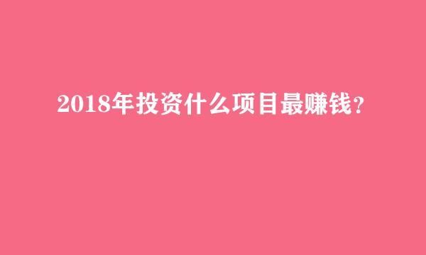 2018年投资什么项目最赚钱？