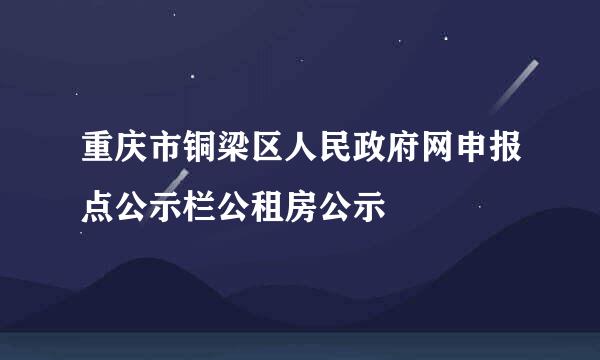 重庆市铜梁区人民政府网申报点公示栏公租房公示