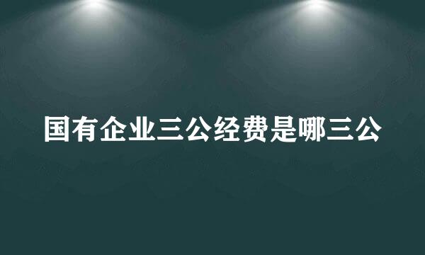 国有企业三公经费是哪三公