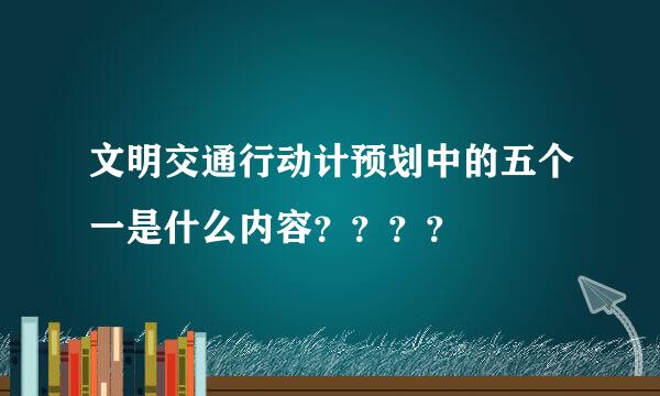 文明交通行动计预划中的五个一是什么内容？？？？