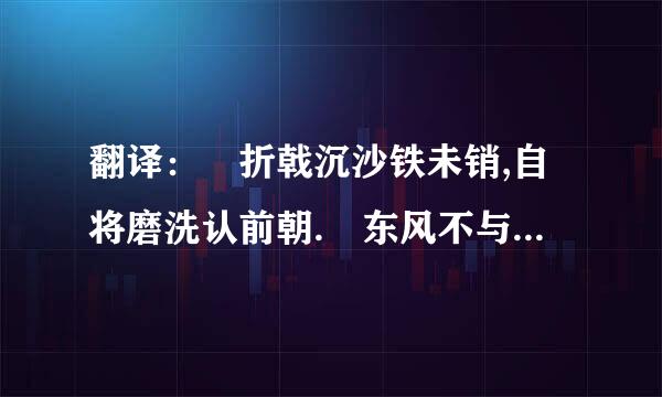 翻译： 折戟沉沙铁未销,自将磨洗认前朝. 东风不与周郎便,铜雀春深锁二乔.