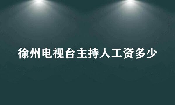 徐州电视台主持人工资多少