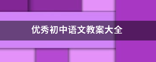 优秀初中语文教案大全