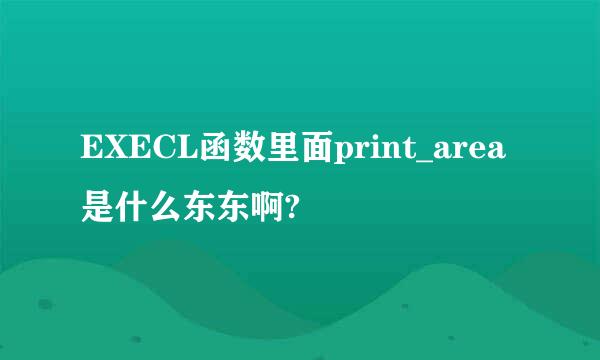 EXECL函数里面print_area是什么东东啊?