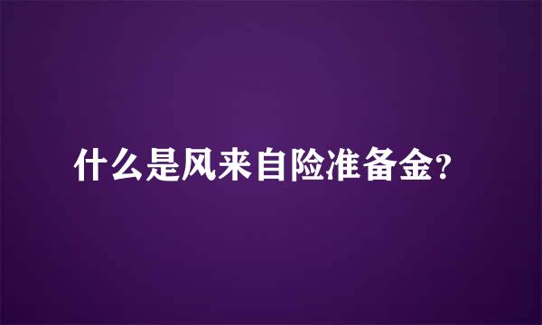 什么是风来自险准备金？