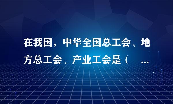 在我国，中华全国总工会、地方总工会、产业工会是（    ）