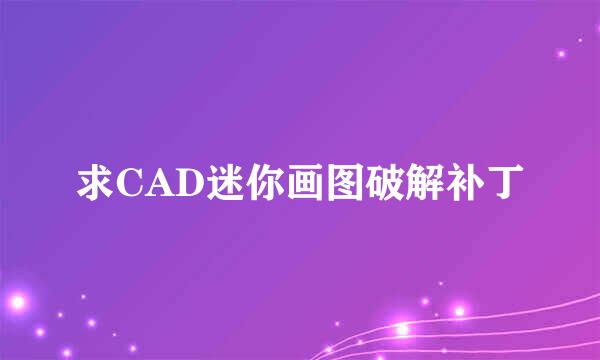 求CAD迷你画图破解补丁