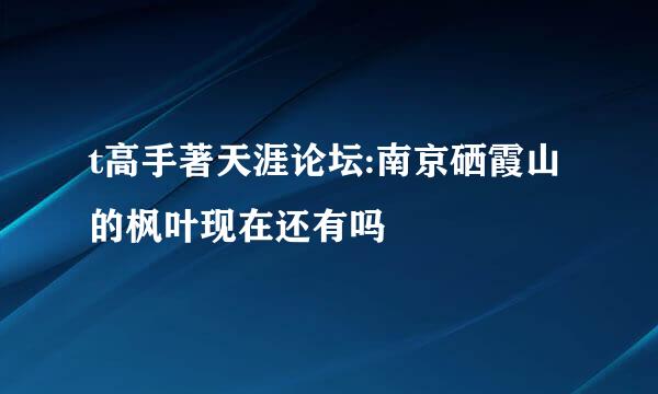 t高手著天涯论坛:南京硒霞山的枫叶现在还有吗