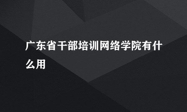 广东省干部培训网络学院有什么用