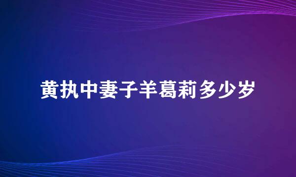 黄执中妻子羊葛莉多少岁