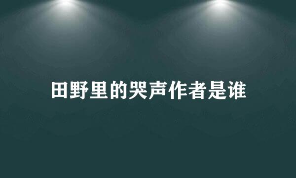 田野里的哭声作者是谁