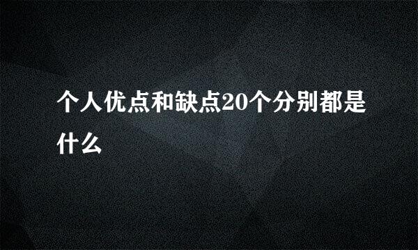 个人优点和缺点20个分别都是什么