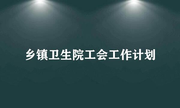 乡镇卫生院工会工作计划