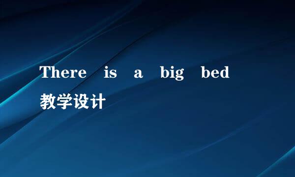 There is a big bed 教学设计