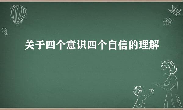 关于四个意识四个自信的理解