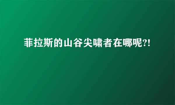 菲拉斯的山谷尖啸者在哪呢?!