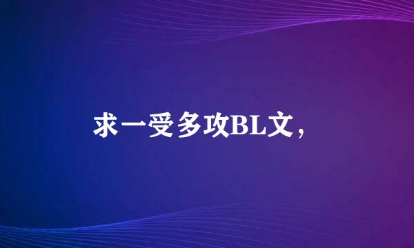 求一受多攻BL文，