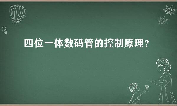 四位一体数码管的控制原理？