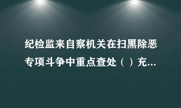 纪检监来自察机关在扫黑除恶专项斗争中重点查处（）充当黑恶势力保护伞问题。