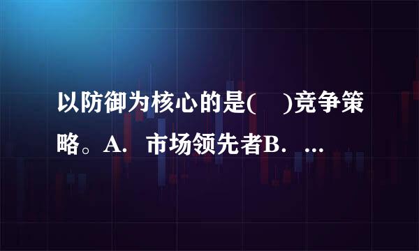 以防御为核心的是( )竞争策略。A．市场领先者B．市场挑战者C．市场跟随者D．市场补缺者请帮忙给出正确答案和分析，谢谢！