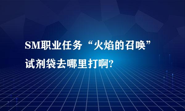 SM职业任务“火焰的召唤”试剂袋去哪里打啊?