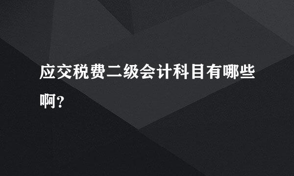 应交税费二级会计科目有哪些啊？