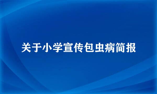 关于小学宣传包虫病简报