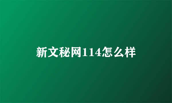 新文秘网114怎么样