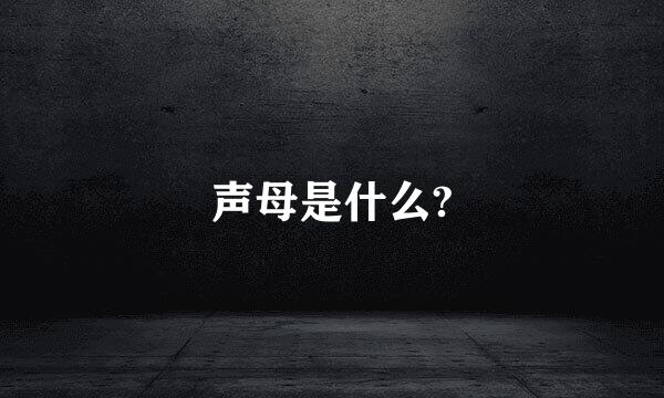 声母是什么?