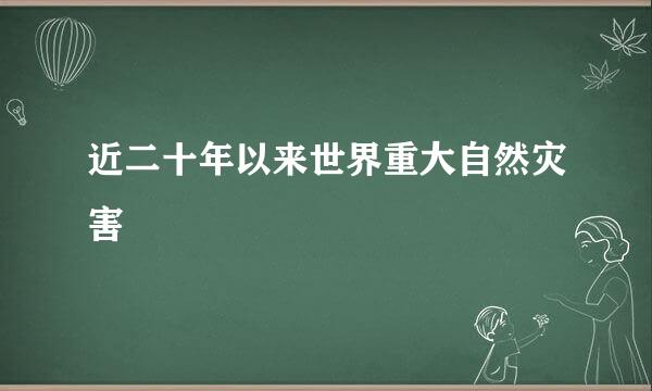 近二十年以来世界重大自然灾害