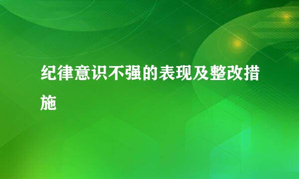 纪律意识不强的表现及整改措施