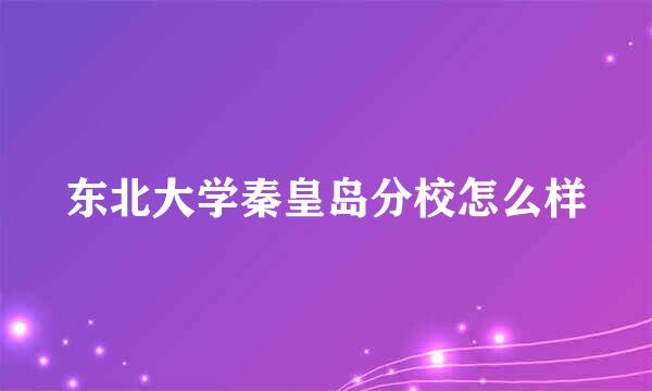 东北大学秦皇岛分校怎么样