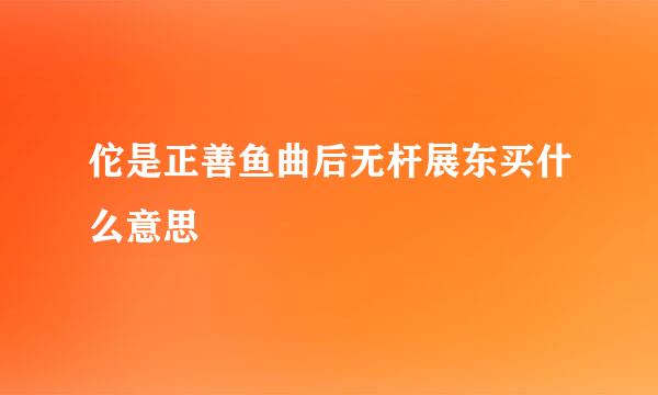 佗是正善鱼曲后无杆展东买什么意思