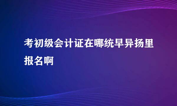 考初级会计证在哪统早异扬里报名啊