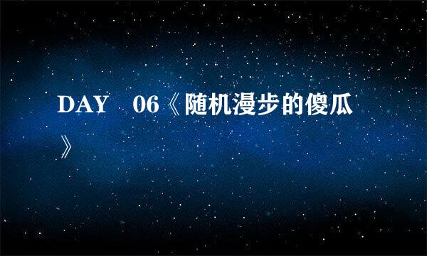 DAY 06《随机漫步的傻瓜》