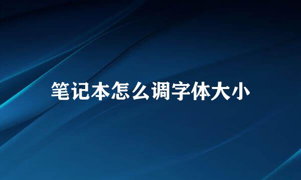 笔记本怎么调字体大小